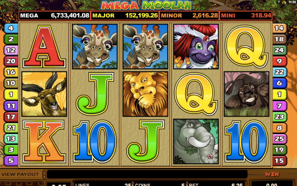megamoolah microgaming slot
